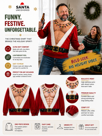 Santa Uncovered — Bare-Chest Christmas Sweater thumbnail 4