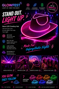 GlowFest LED Cowboy Hat 7